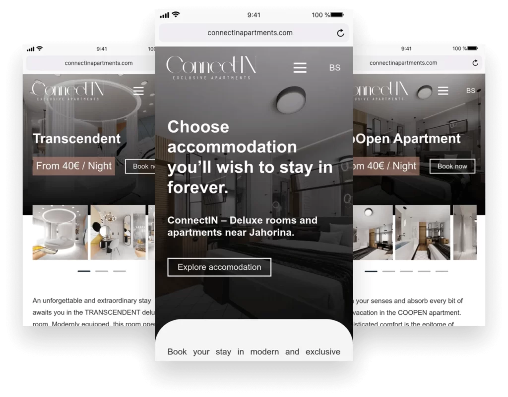Izrada sajta za Connect in apartmane na Palama, Jahorina